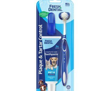 Naturel Promise Fresh Dental Tooth Brushing Kit for Dogs & Cats, 2 oz Gel and To